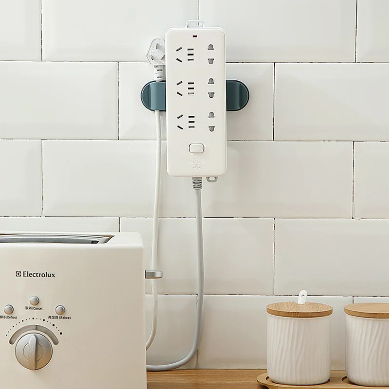 Wall Coverings The Wall Plug Board Socket Holder Self Adhesive Folding Socket Kitchen Appliance Wire Plug Power Cord Tool