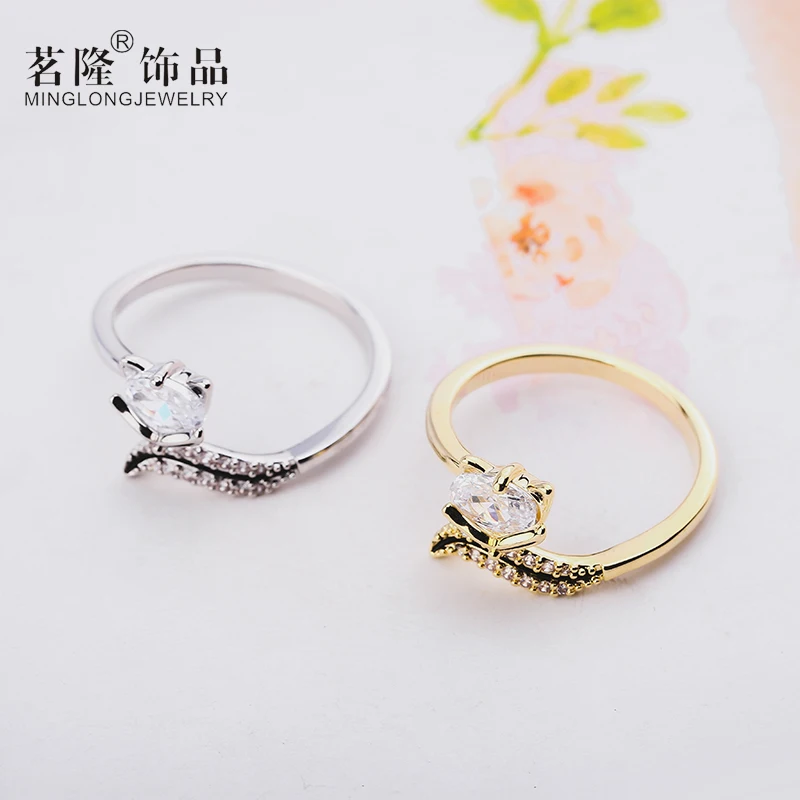 

Rings For Women Females Jewelry Accessory Bridal Wedding Engagement Promise Gift 2020 New Brand Designer Resizable Zircon Party