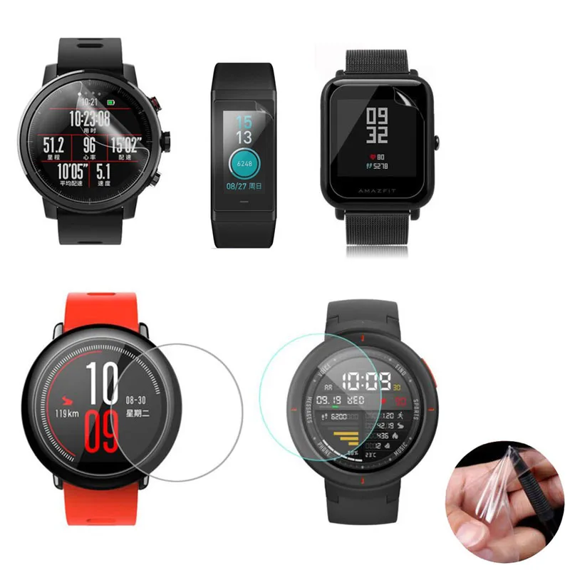 Мягкая защитная пленка для экрана из ТПУ смарт часов Xiaomi Huami Amazfit Pace/Stratos/Verge 3/Bip Lite