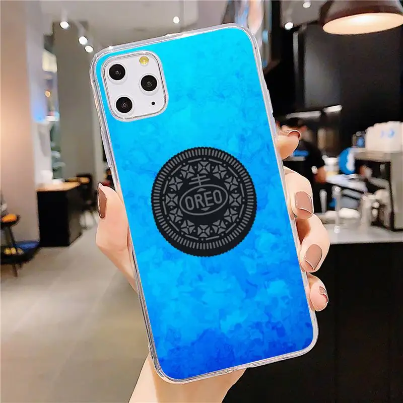 

Oreo Chocolate chip cookies milk Phone Case Transparent soft For iphone 5 5s 5c se 6 6s 7 8 11 12 plus mini x xs xr pro max