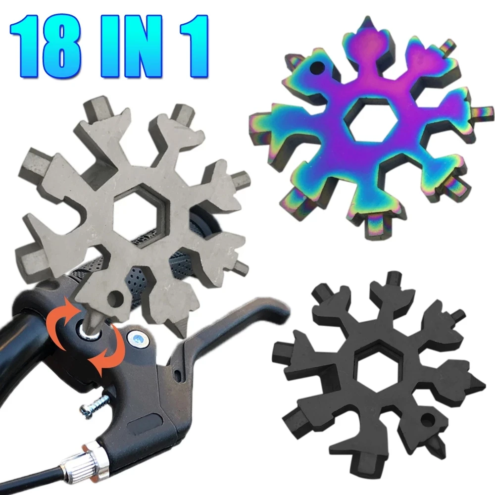 18 в 1 Снежинка из нержавеющей стали с карманами инструмент Мультитул брелок