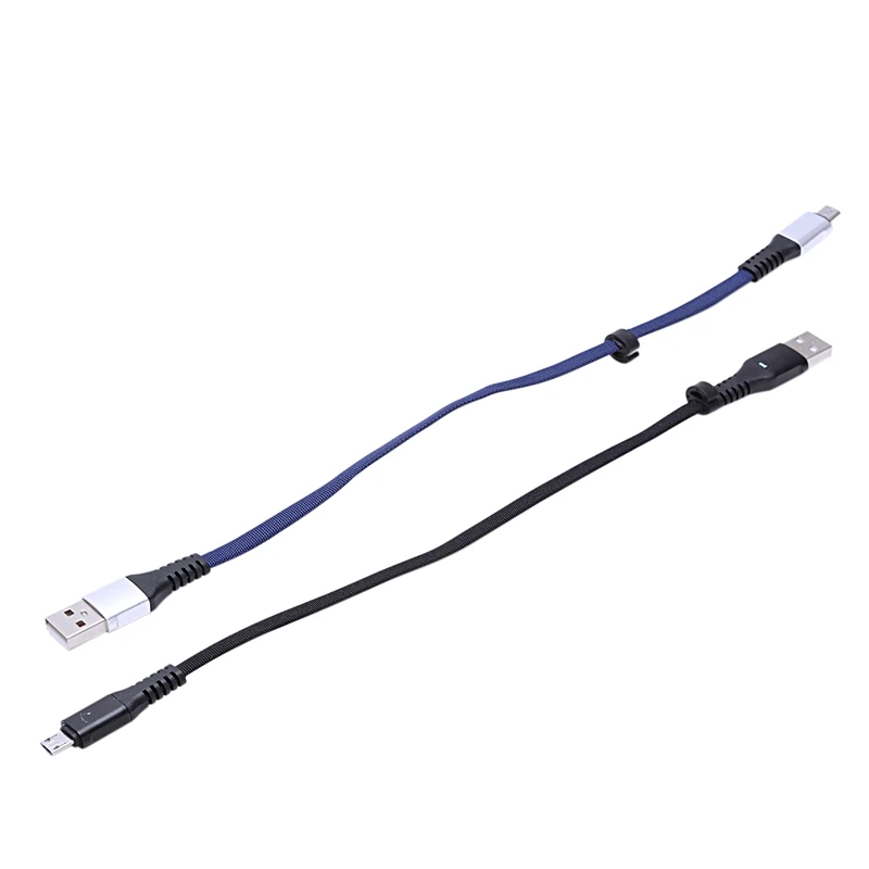 2x USB к микро usb Короткие ботинки на плоской подошве зарядный кабель с