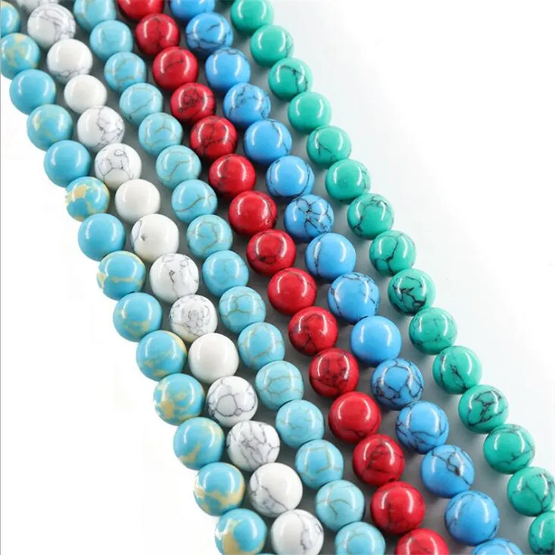 

Synthesis Stone Turquoises Round Beads 4-12mm Synthetic Turquoises Beads Handmade DIY Bracelet Necklace Jewelry Accessories