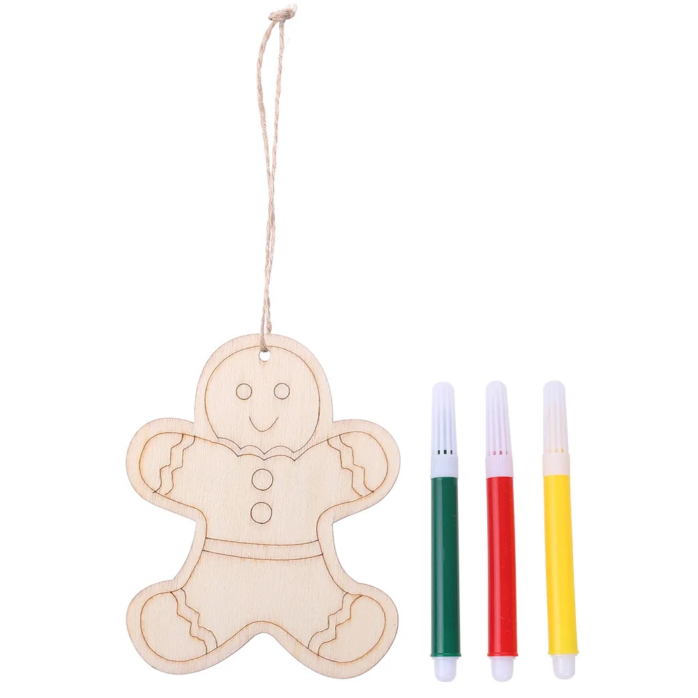 DIY gingerbread Man Санта Клаус Снеговик Дерево Игрушка Кукла повесить рождественские украшения Рождественские украшения для подарков для дома год - Цвет: DIY gingerbread Man
