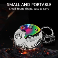 1 piece steel folding pocket knife screwdriver coin shaped survival camping keychain hy99