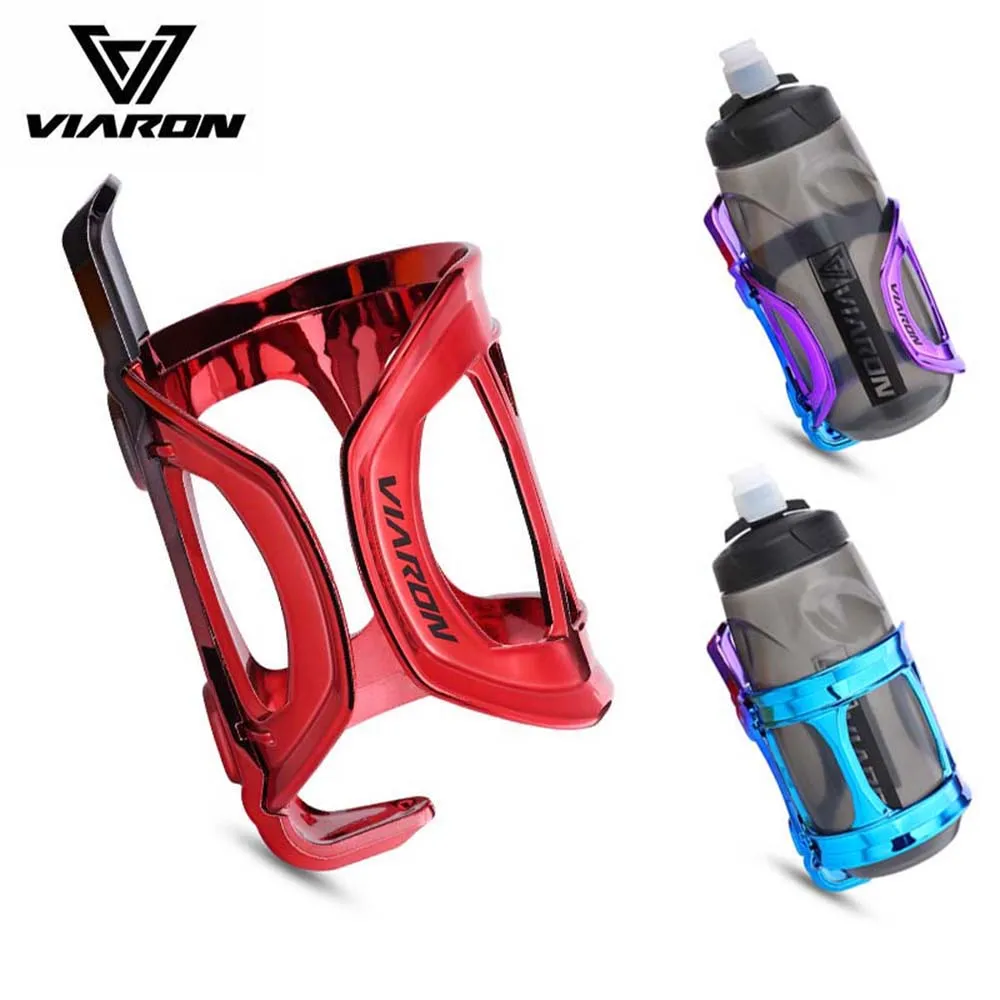 VIARON Bike Water Bottle Holder Antiknock Nonslip Cycling Water Kettle Cage Gradual Colors for Road MTB Mountain Bicycle Parts
