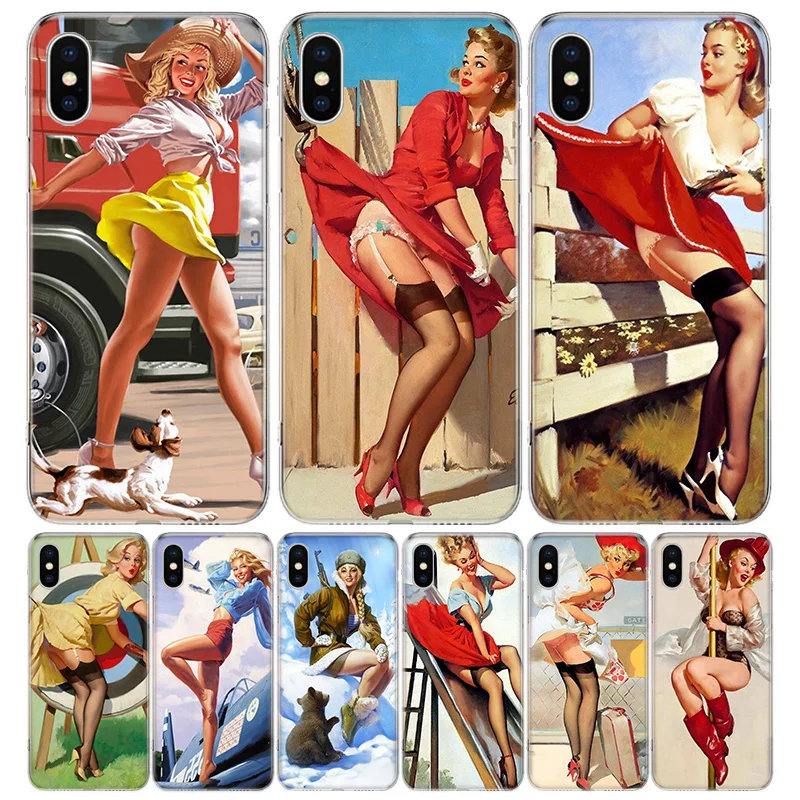 

Sexy Pin Up Girl Women Coser Phone Case For iPhone 13 12 11 Pro Max 6 X 8 6S 7 Plus XS XR Mini 5S SE 7P 6P Pattern Cover Coque