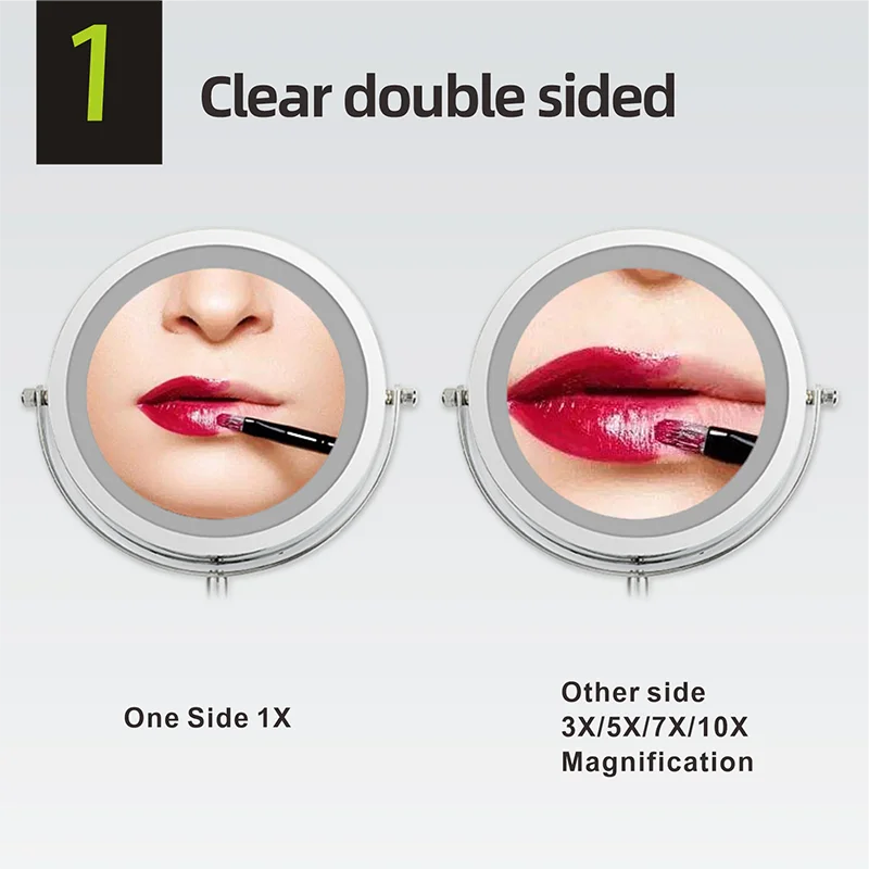 Складное зеркало для ванной со светодиодсветильник кой 7 дюймов настенное