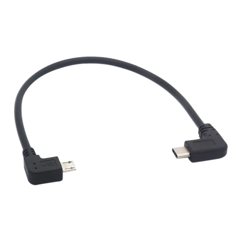 Изысканный дизайн прочный кабель типа C к Micro USB 90 градусов 5 Pin штекер мужской