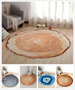 3D коврик, ковер для спальни с зернистой древесиной, круглый коврик для стула с кольцами, детские игровые напольные коврики, современный коврик для гостиной, нескользящий коврик