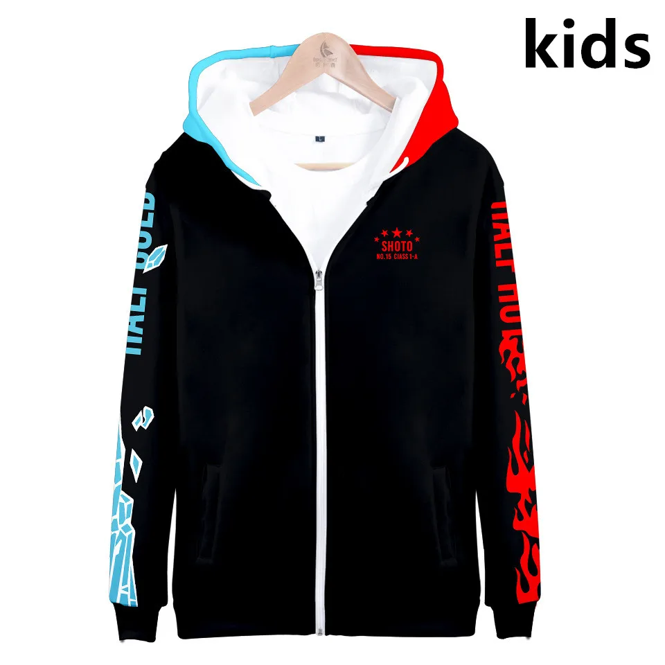 

3 To 14 Years Kids Hoodie My hero academia 3D zip up Hoodies Sweatshirt Boku no Hero Academia Child coat boy/girls pullover