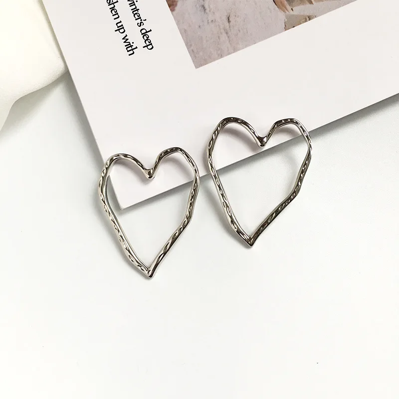 silver 4 Legenstar новые модные серьги Чеканные для женщин золотого цвета Meatal Jewelry сплав в виде колец геометрической формы массивные серьги - Окраска металла: silver 4