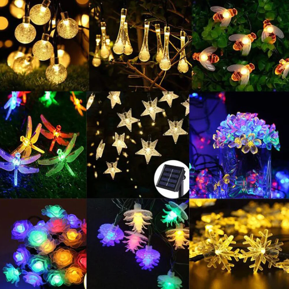 

8Modes Solar String Light Dragonfly Shape Solar Light Outdoors Garden Waterproof Light Solar Power Lawn Christmas Decor Light