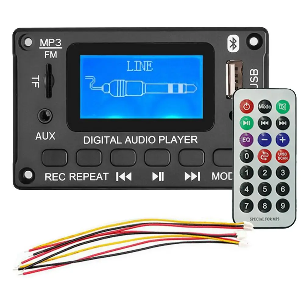Усилитель для ЖК-экрана MP3 декодер плата Bluetooth V5.0 Автомобильный MP3-плеер USB