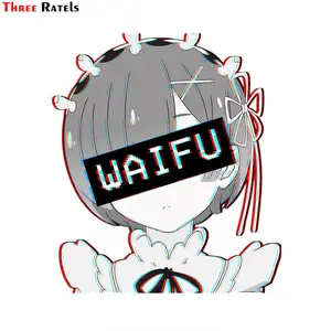 Three Ratels FC509 Rem Waifu Аниме Сексуальная девушка наклейка на автомобиль