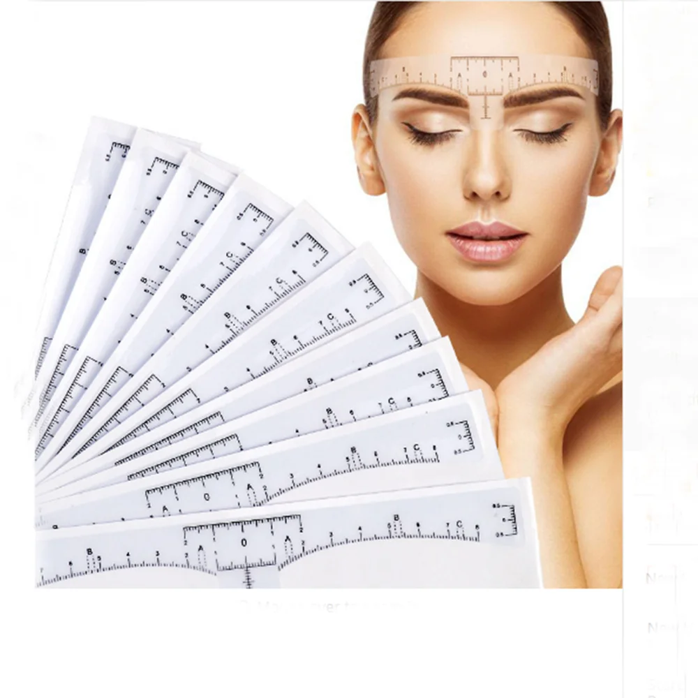 

10/50pcs Disposable Eyebrow large Ruler Microblading Accessories Tool Measurement Mark Permanent Makeup Sticker Tattoo Tool Kit