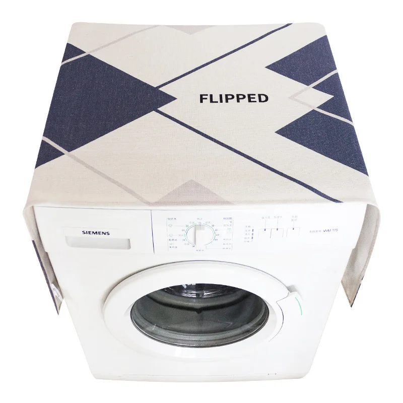 

Simple Cotton Linen Art Drum Washing Machine Cover Cloth Single Door Refrigerator Cover Towel Dust Cover Sunscreen Cover