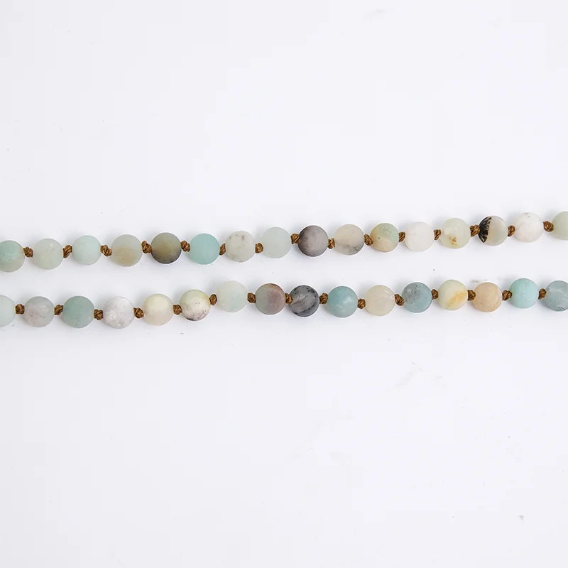 6/8 мм натуральный матовый Амазонит бусины узлом 108 мала Цепочки и ожерелья