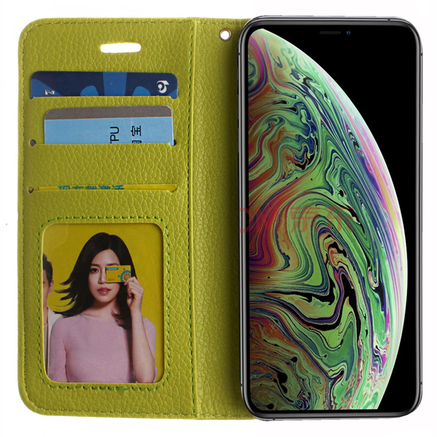 Plain Litchi grain Total package side Thick and Business For iphone 5 6 7 8 X XS XR Iphone 11 leather sheath Phone Case |