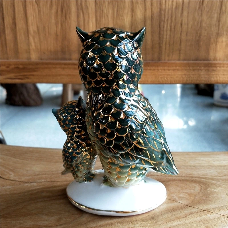 Фарфоровая миниатюрная Сова из позолоченной керамики Nighthawk фигурка малыша