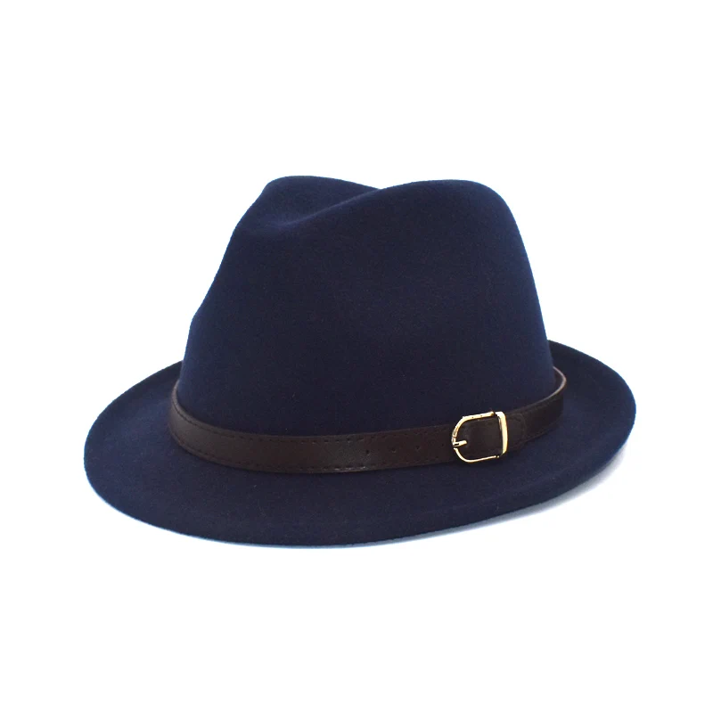 Men's Fedora Hat Women's Fashion Curl Jazz Hat Winter Black Wool Blend Hat Frederick Hat F104