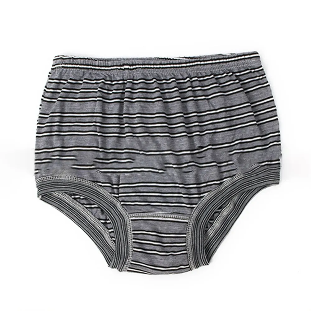 New Panties Men's Cotton Striped Underwear Briefs For Middle-Aged Elderly People Vintage Style Stretch High Waist Lingerie