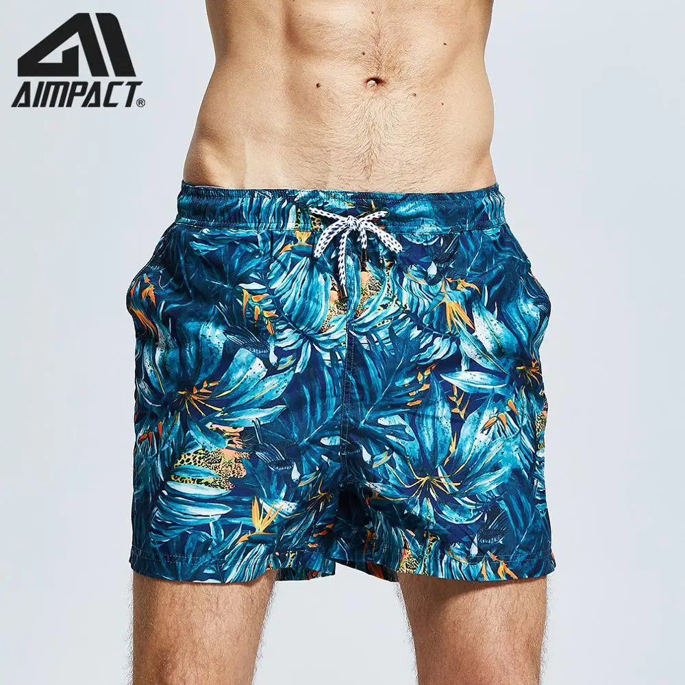 Swim Shorts Men Hawaiian Holiday Quick Dry Swim Trunks for Men New Boardshorts Surf Beach Male Hybird Shorts By Aimpact | Спорт и