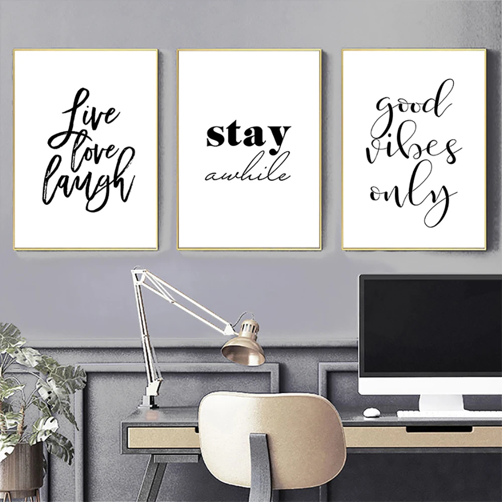 

Minimalist Inspire Poster Nordic Style Black and White Motivational Speech Quotes Wall Art Picture for Living Room Home Decor