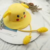 pokemon pikachu hat for baby movable ears anime figure caps go knitted kawaii cotton girl winter kids hats christmas toys gifts