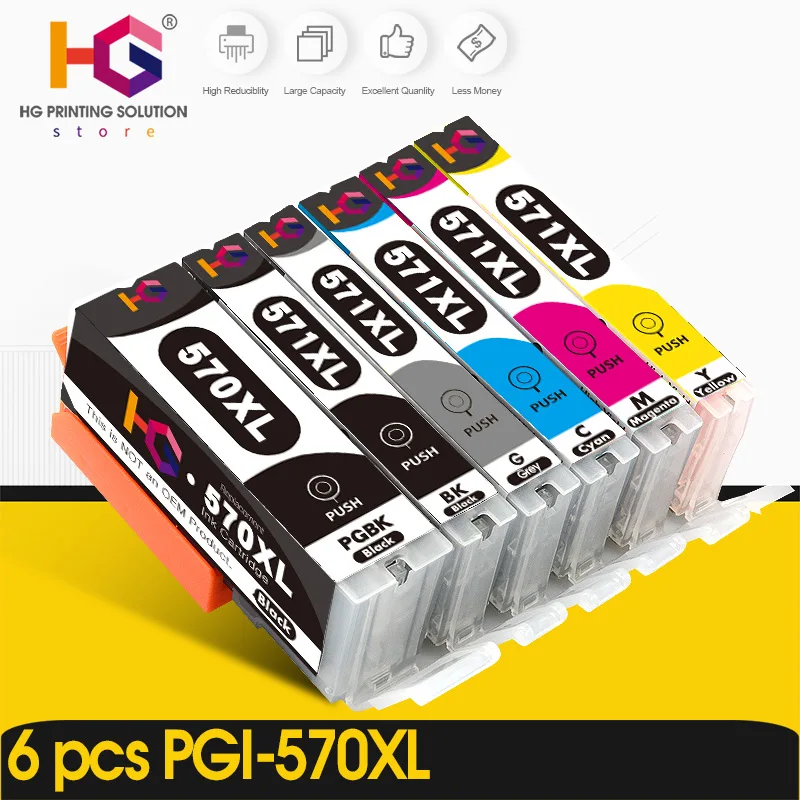 Для Canon PGI 570 CLI 571 PGI570 XL чернильный картридж для принтера Pixma MG5750 MG5751 MG5752 MG6850 MG7750 MG6853