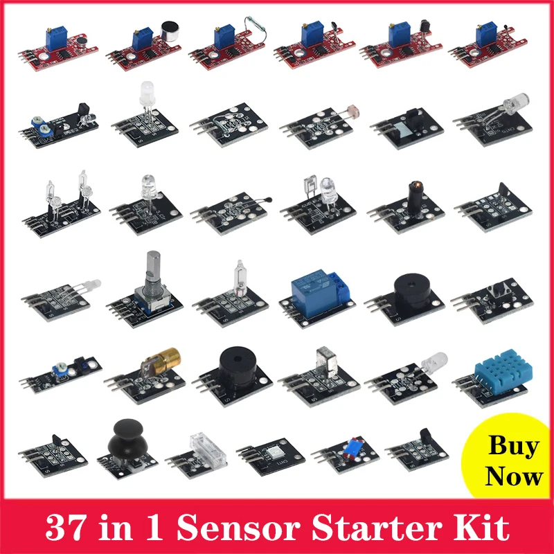 Комплект сенсоров 37 в 1 для Arduino модуль датчика начинающих UNO R3 MEGA2560 Raspberry Pi |