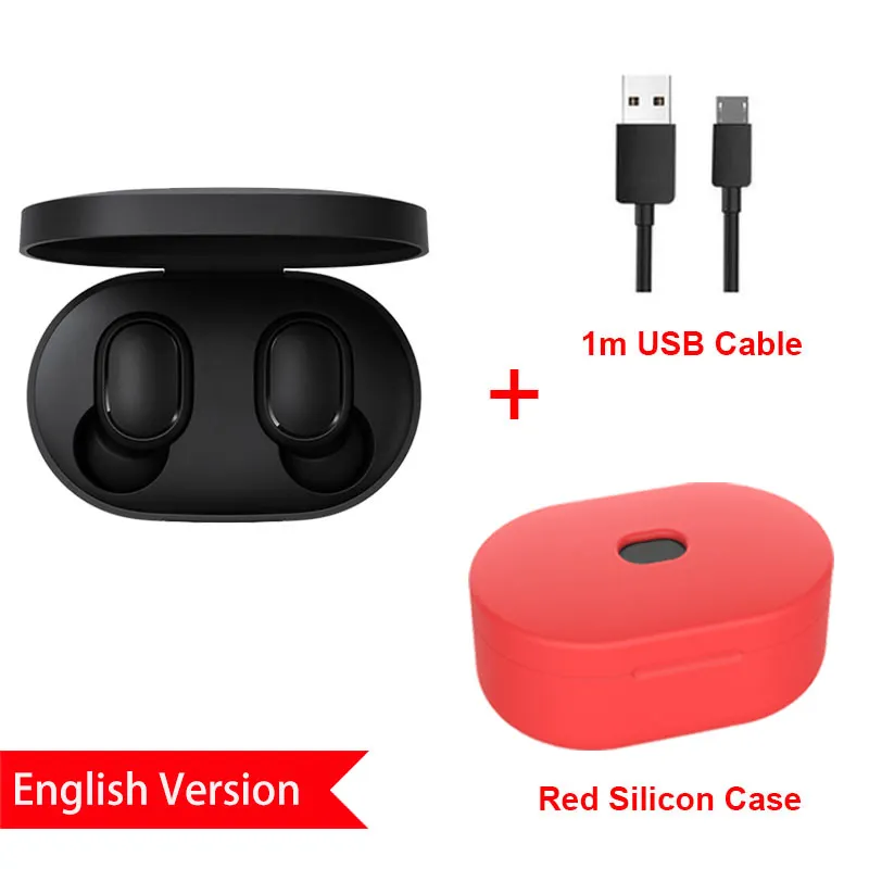 Xiaomi Redmi Airdots TWS Bluetooth наушники стерео бас Bluetooth Airdots 5,0 Eeadphones с микрофоном Handsfree наушники AI управление - Цвет: EN SiCase Red C