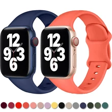 Silicone Strap For Apple Watch band 44mm 40mm 38mm 42mm 44 mm Rubber watchband smartwatch correa bracelet iWatch 3 4 5 6 se band