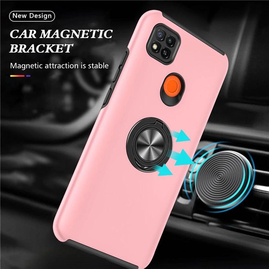 

Redmi 9C 9 C 9A Shockproof Case for Xiaomi Redmi 9A 9 A Luxury Case Ring 360 Protect Back Panel Cover Red Mi 9C C9 9A Stand Etui
