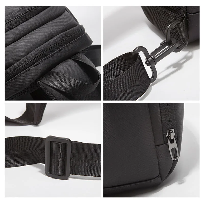 

NANCY TINO Men's Chest Bag Luminous Series Colorful Reflective USB Anti-theft Waterproof Shoulder Cross-body Bag