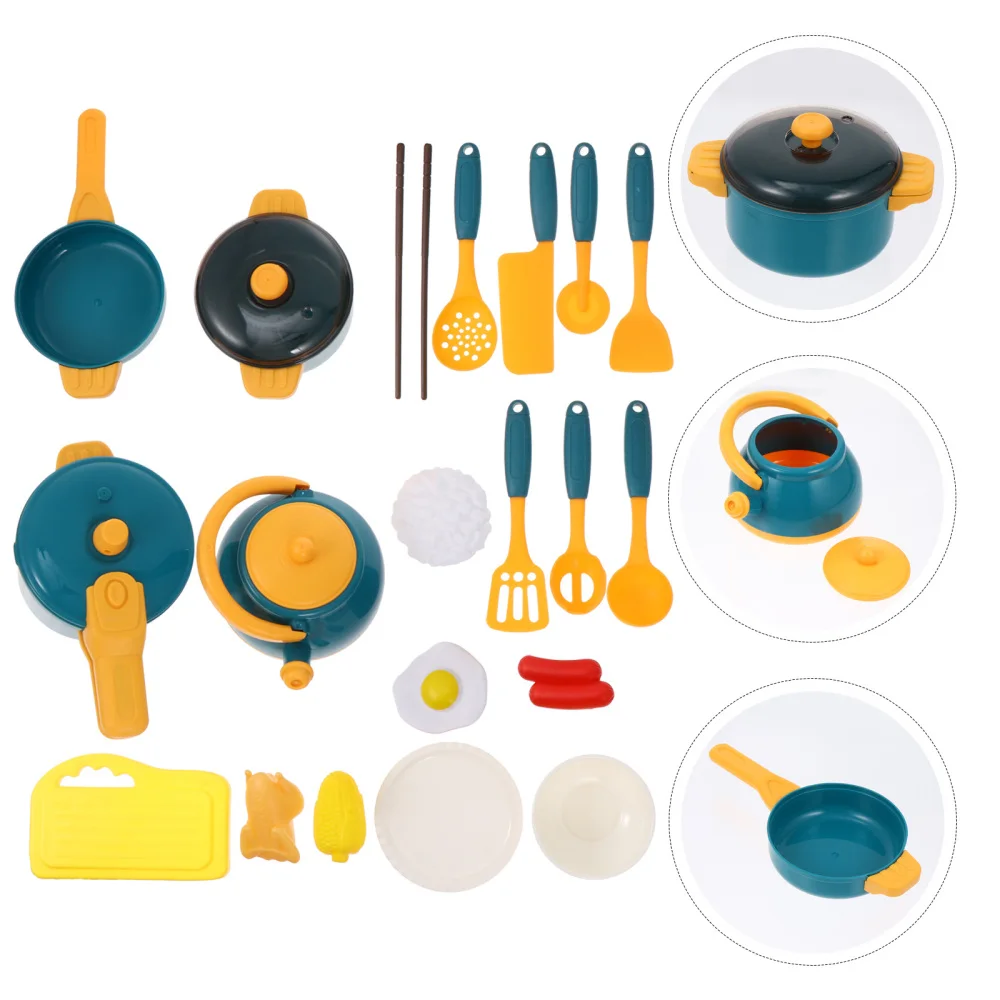 

21pcs/Set Kids Cooking Utensils Simulation Cutlery Kitchen Plaything Kit