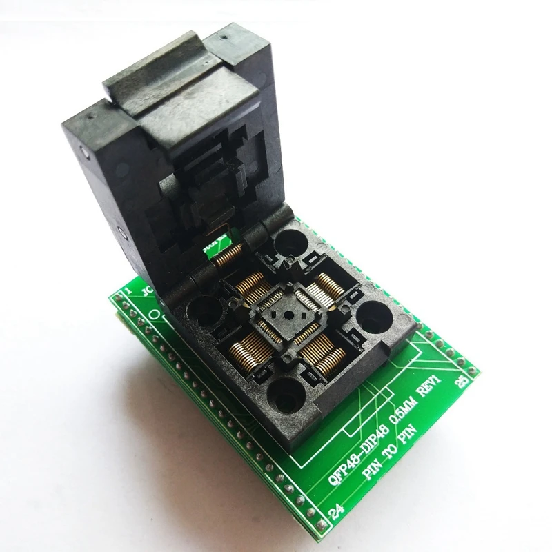 Tqfp48 Qfp48 To Dip48 0.5Mm Pitch Lqfp48 Programming Adapter Mcu Test Ic Socket Programmer | Электроника