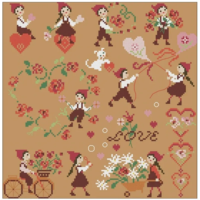 fall in love patterns Counted Cross Stitch 11CT 14CT DIY wholesale Chinese Kits Embroidery Needlework Sets|Упаковка| |