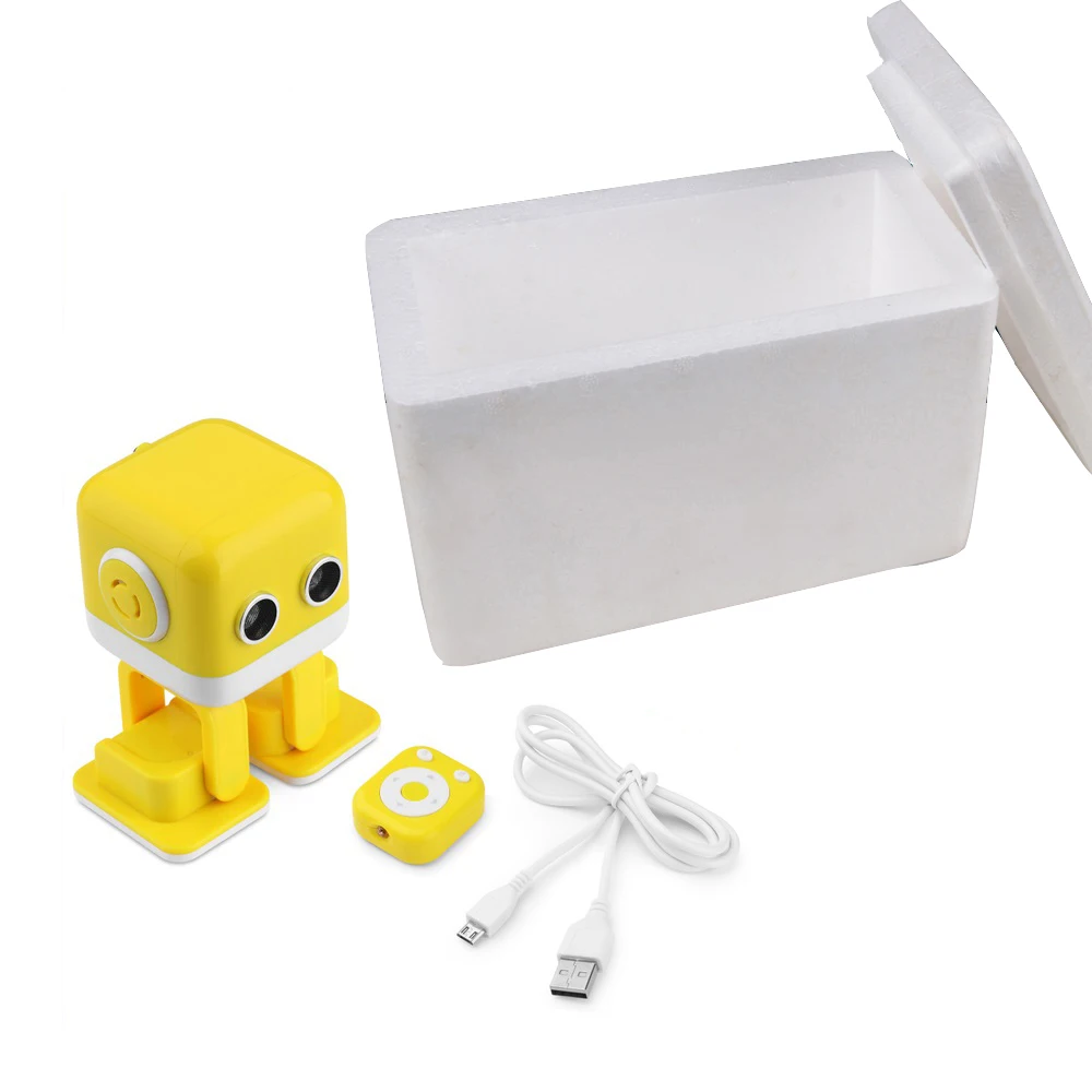 Yellow Foam Box F9 RC Интеллектуальный робот Cubee Smart Bluetooth динамик музыкальная танцевальная игрушка светодиодный стол для лица подарок жесты интерактивный - Цвет: Yellow Foam Box