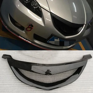 FOR Mazda 3 Car Grills OLD Mazda3 Front Bumper Grille Trim Protective Cover ABS Carbon Fiber Decorat in Pakistan