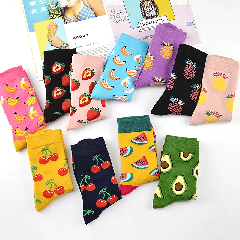 Harajuku/модные женские длинные носки с забавным мультяшным рисунком милые