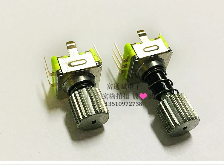 Две штуки ротарного энкодера LJV с кнопочным переключателем на пружинной фиксации, импульс EC11 30 бит, 15 мм и 12 мм стебли потенциометра.