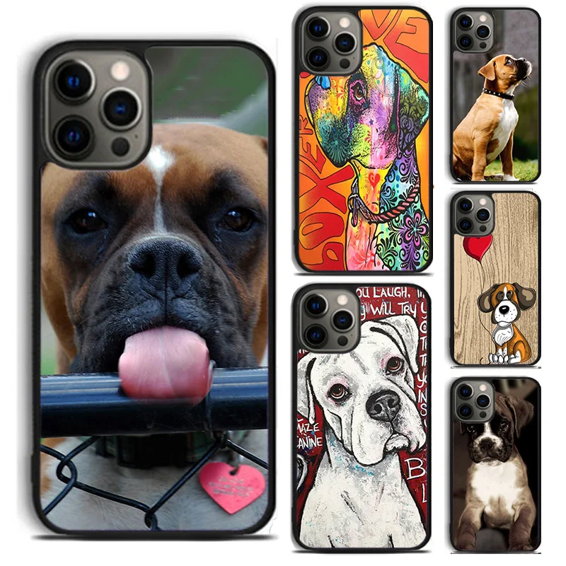 Чехол для телефона с дизайном щенка боксера для iPhone 14 5 6 7 8 Plus X XR XS SE2020 Apple 11 12 13 mini Pro Max Galaxy S21 S22.