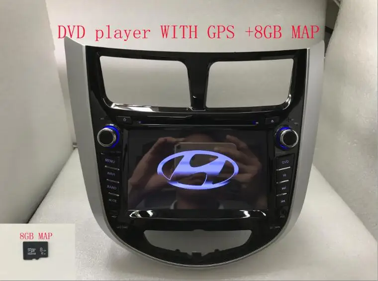 BYNCG русскоязычное меню " автомобильный dvd-плеер для Hyundai Solaris accent Verna i25 с 2 din Автомобильный навигатор GPS радиотранслятор USB BT 8 Гб карта - Цвет: DVD GPS WITH map