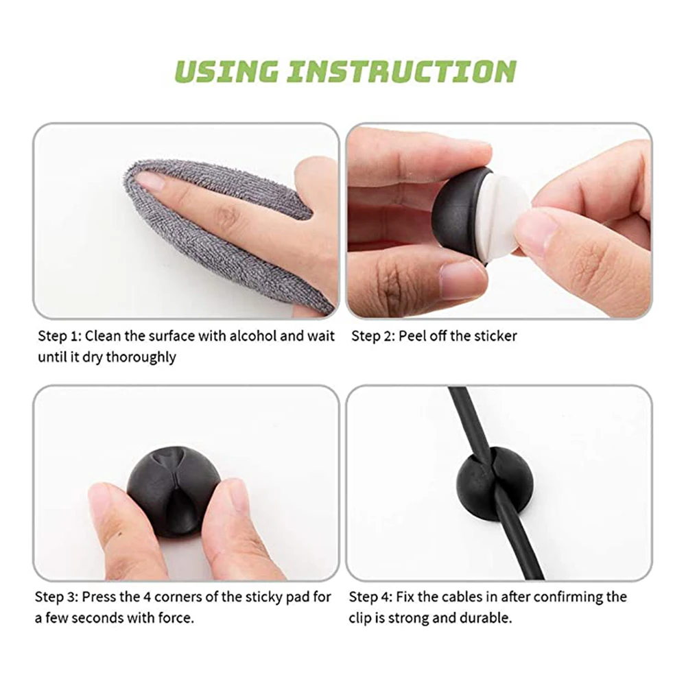

High Quality Car Data Cord Cable Mount Wires Fixing Clips Desk Wall USB Wire Cable Line Fastener Clip Organizer Auto Line Clips