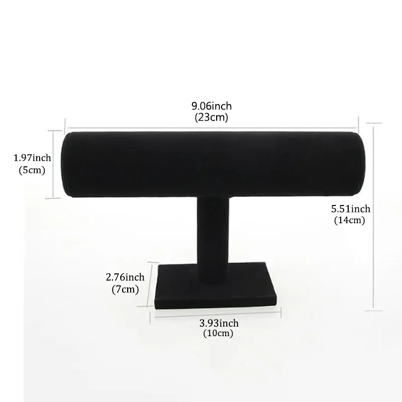 Portable Solid Color Velvet Bracelet Bangle Necklace Chain Watch T-Bar Organizer Rack Jewelry Display Stand Holder | Украшения и