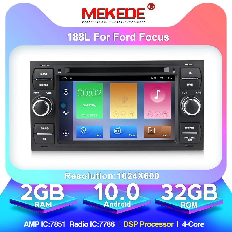 Автомобильный DVD плеер MEKEDE Android 10 0 четырёхъядерный процессор 32 Гб ПЗУ gps для Ford Focus