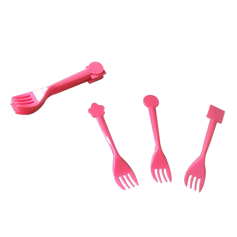 Посуда пластиковая одноразовая посуда набор ножей вилка ложка синий розовый