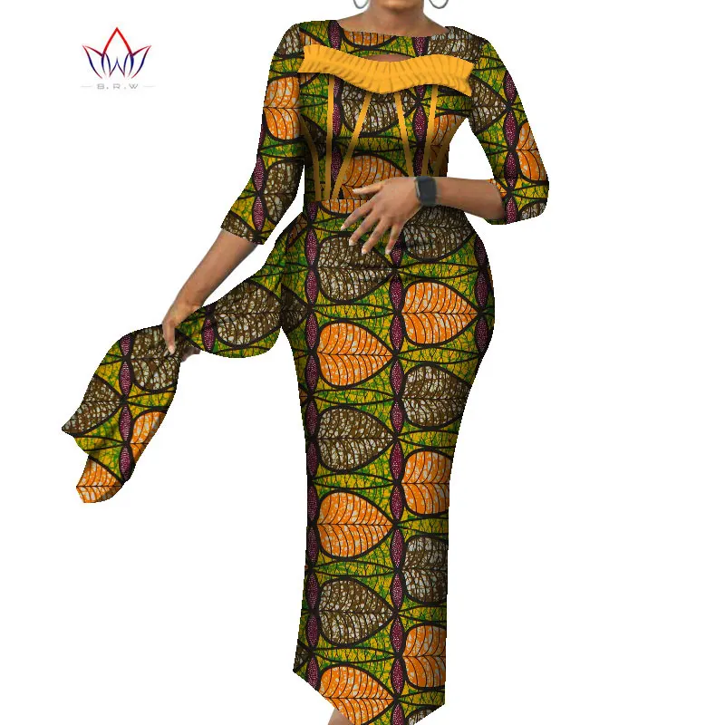 African Traditional Dresses For ladies Plus Size African Bazine For Women Half Sleeve Dashiki 5xl Ankle Length Dress None WY8185