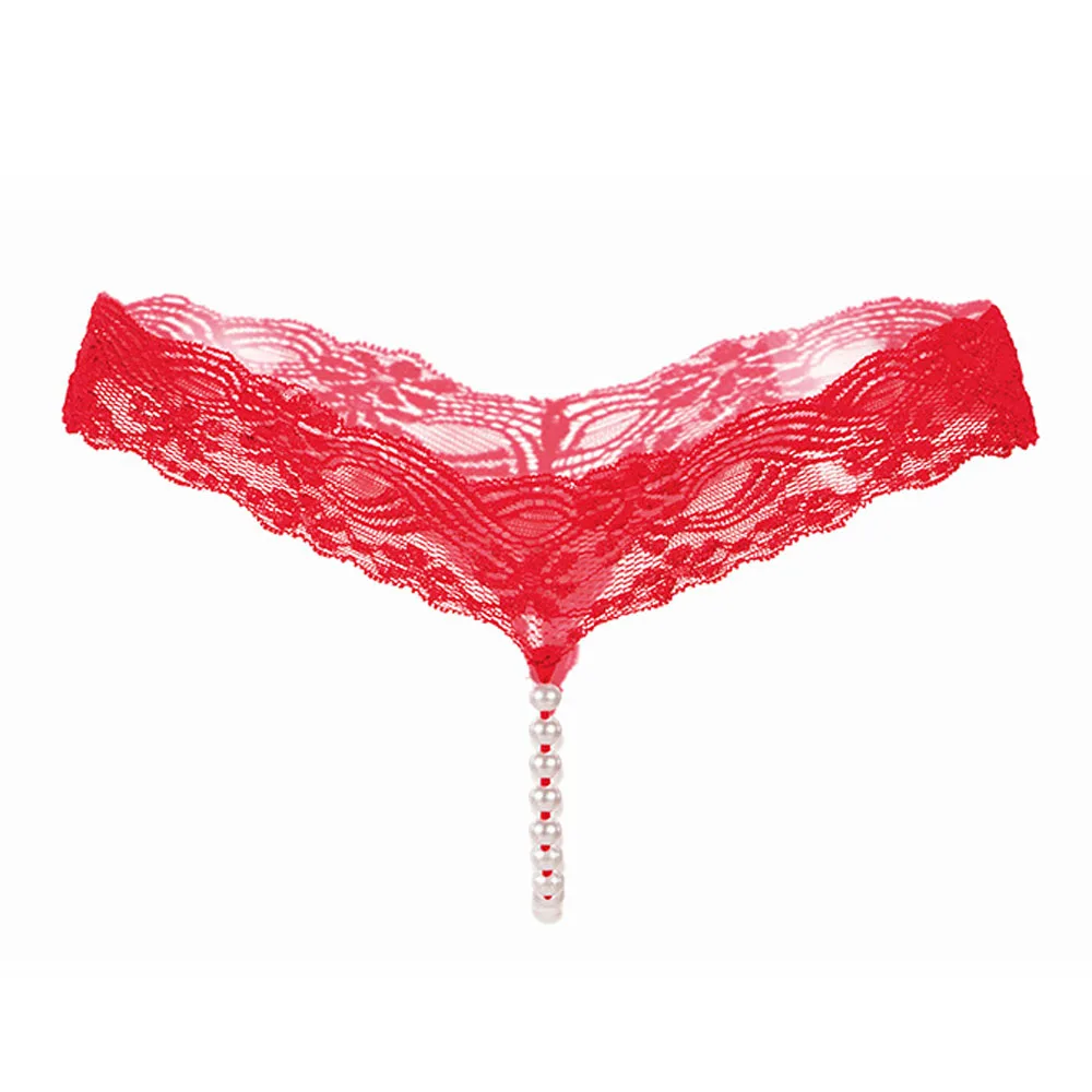 Sexy Women Pearl G-string Underwear Lace Rope Thongs Hollow Panties Ladies Intimates Elastic Underpants String Femme | Тематическая